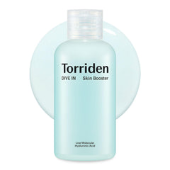 Torriden DIVE IN Skin Booster packaging shows sustainable bottle design for hydration-minded skin