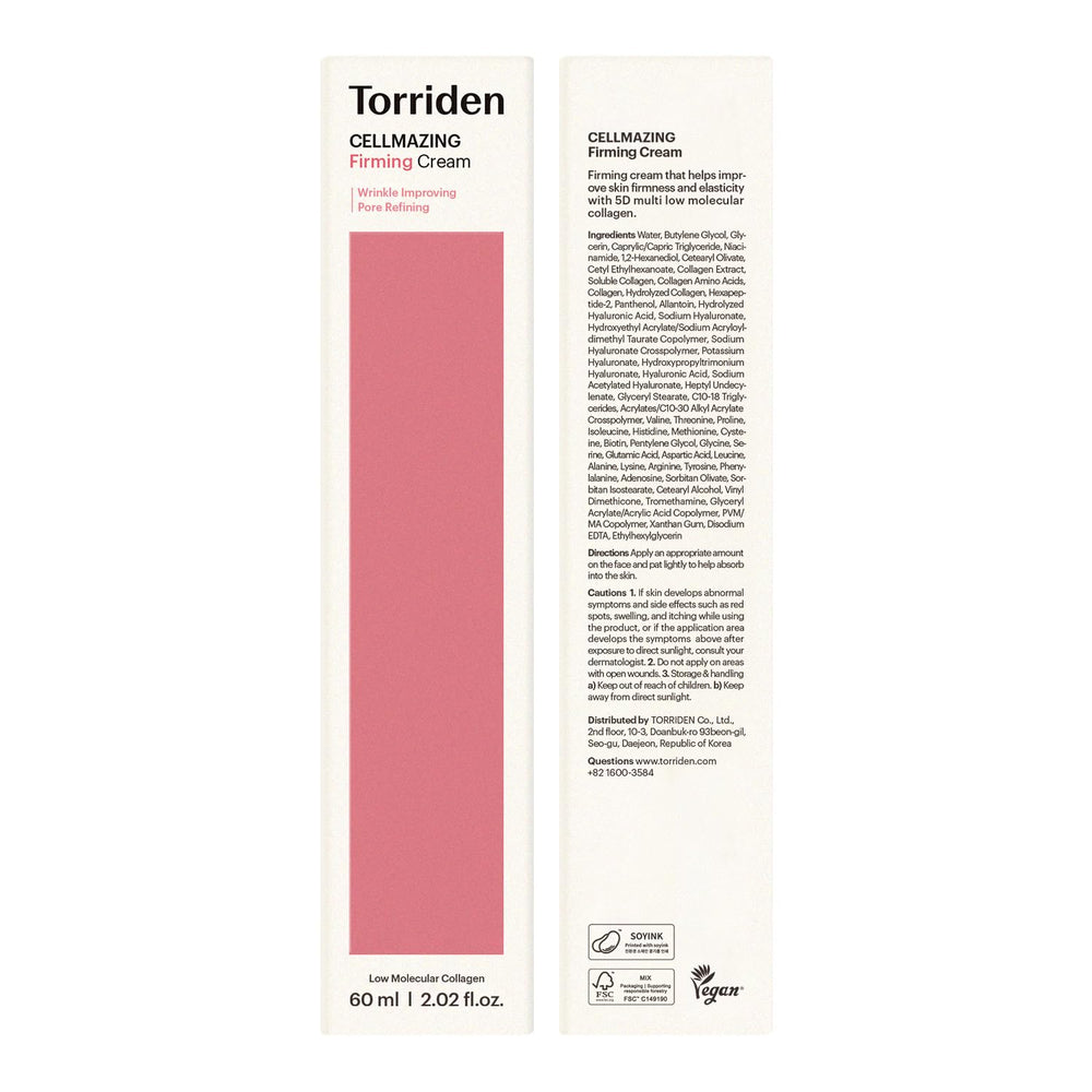 Torriden eco-friendly ink labels on box promote sustainable packaging