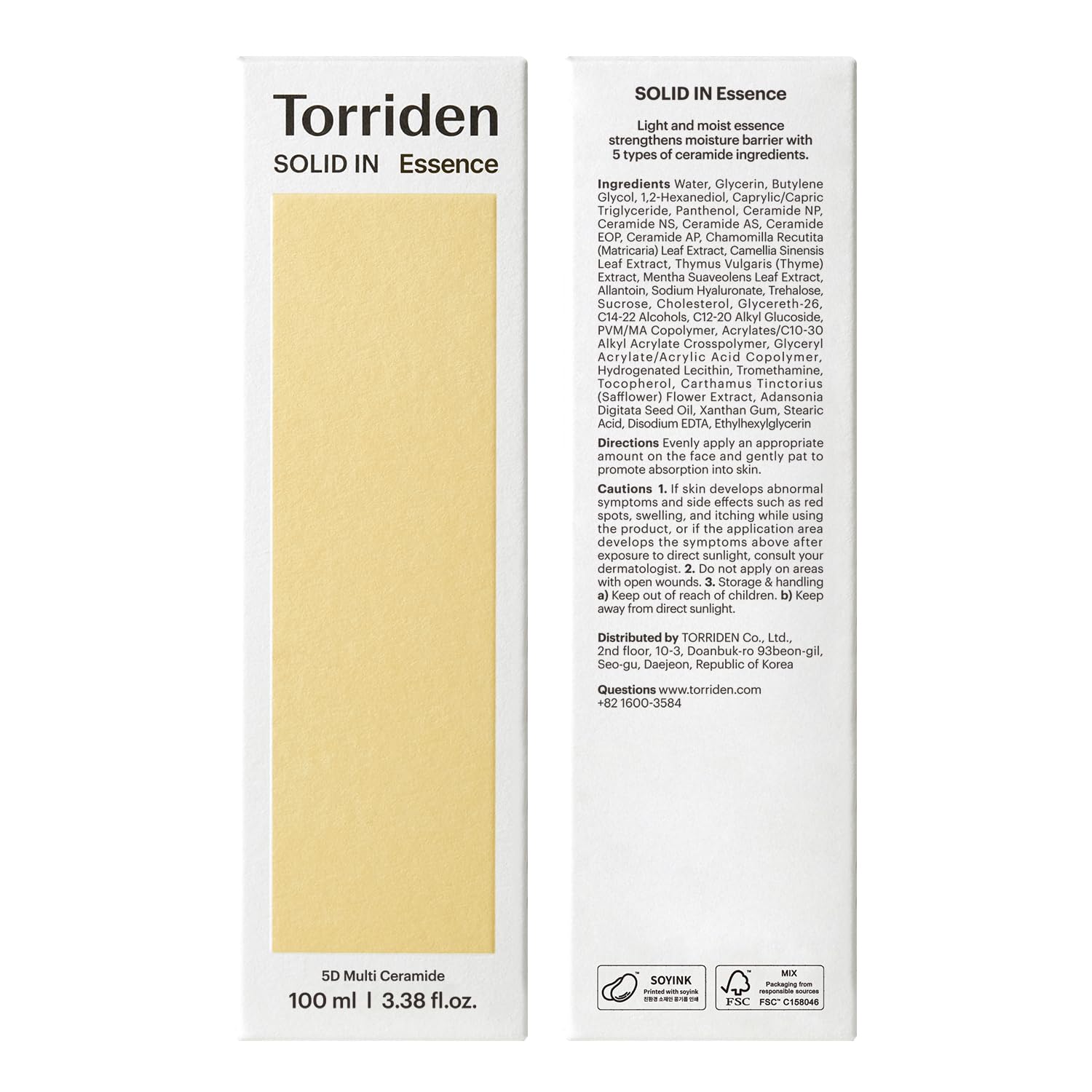 Torriden SOLID IN Ceramide Essence lifestyle scene with soft lighting.