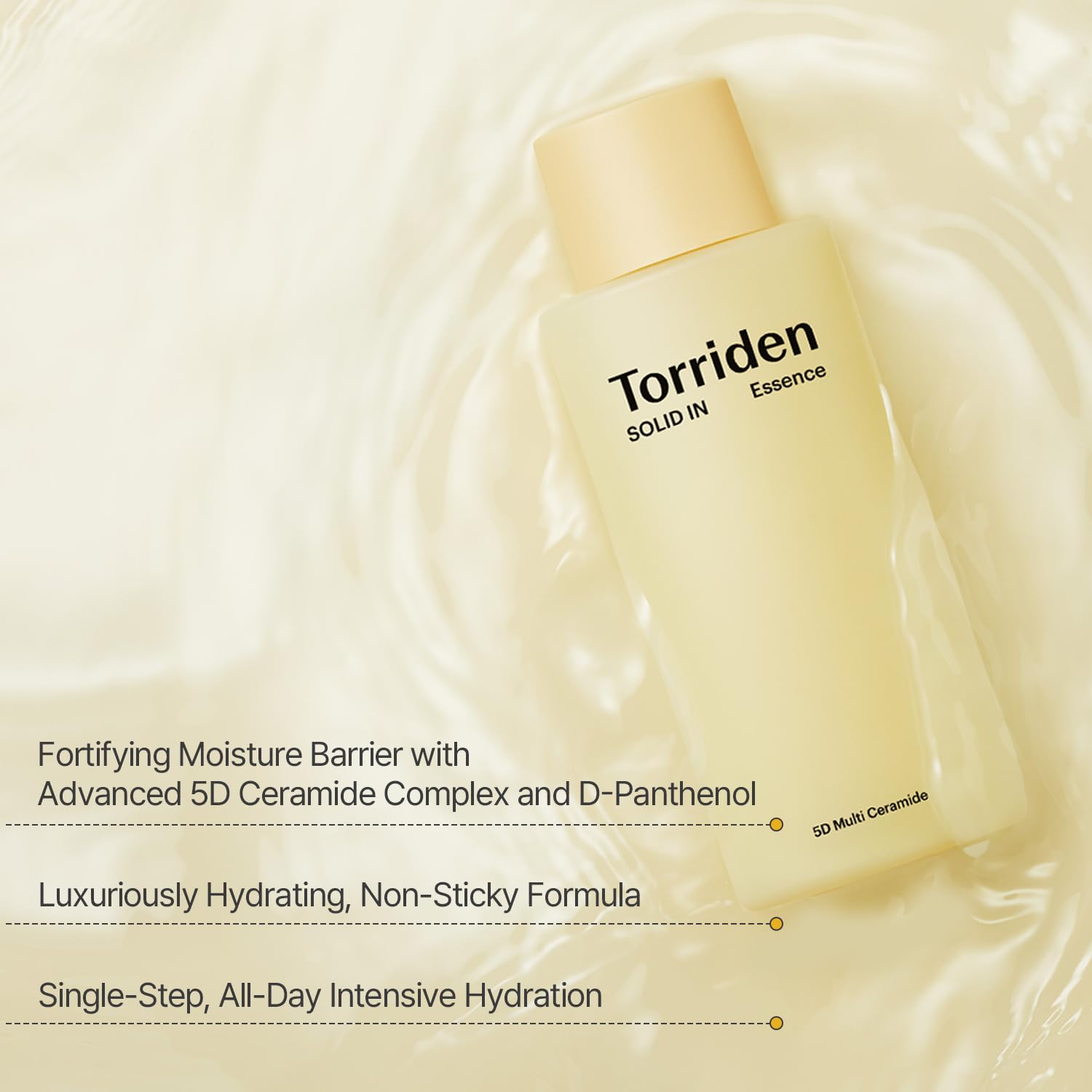 Torriden SOLID IN Ceramide Essence pump dispensing hand-use example.