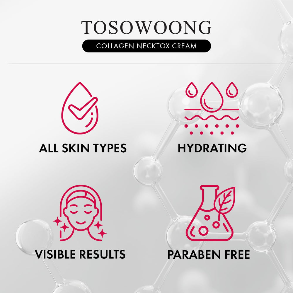 TOSOWOONG Collagen Necktox shown for neck and jawline area.