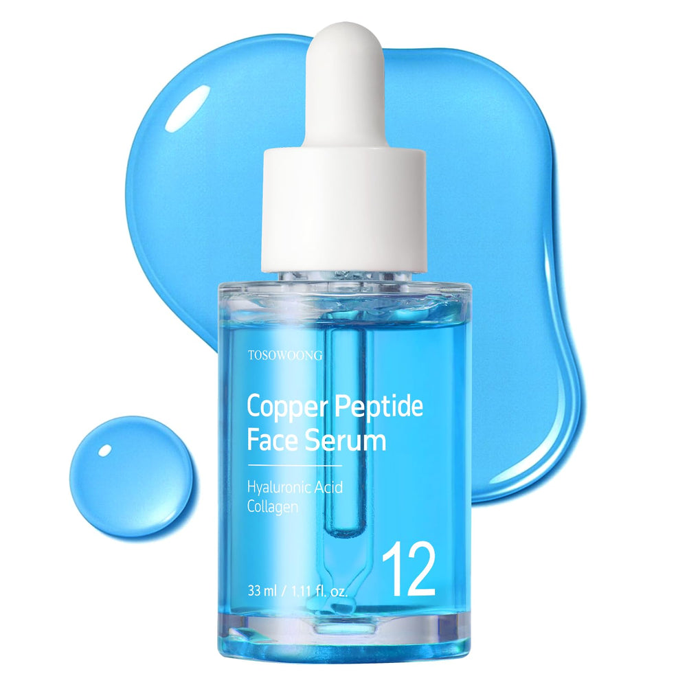 Tosowoong Copper Peptide Serum bottle delivers hydrating anti-aging care.