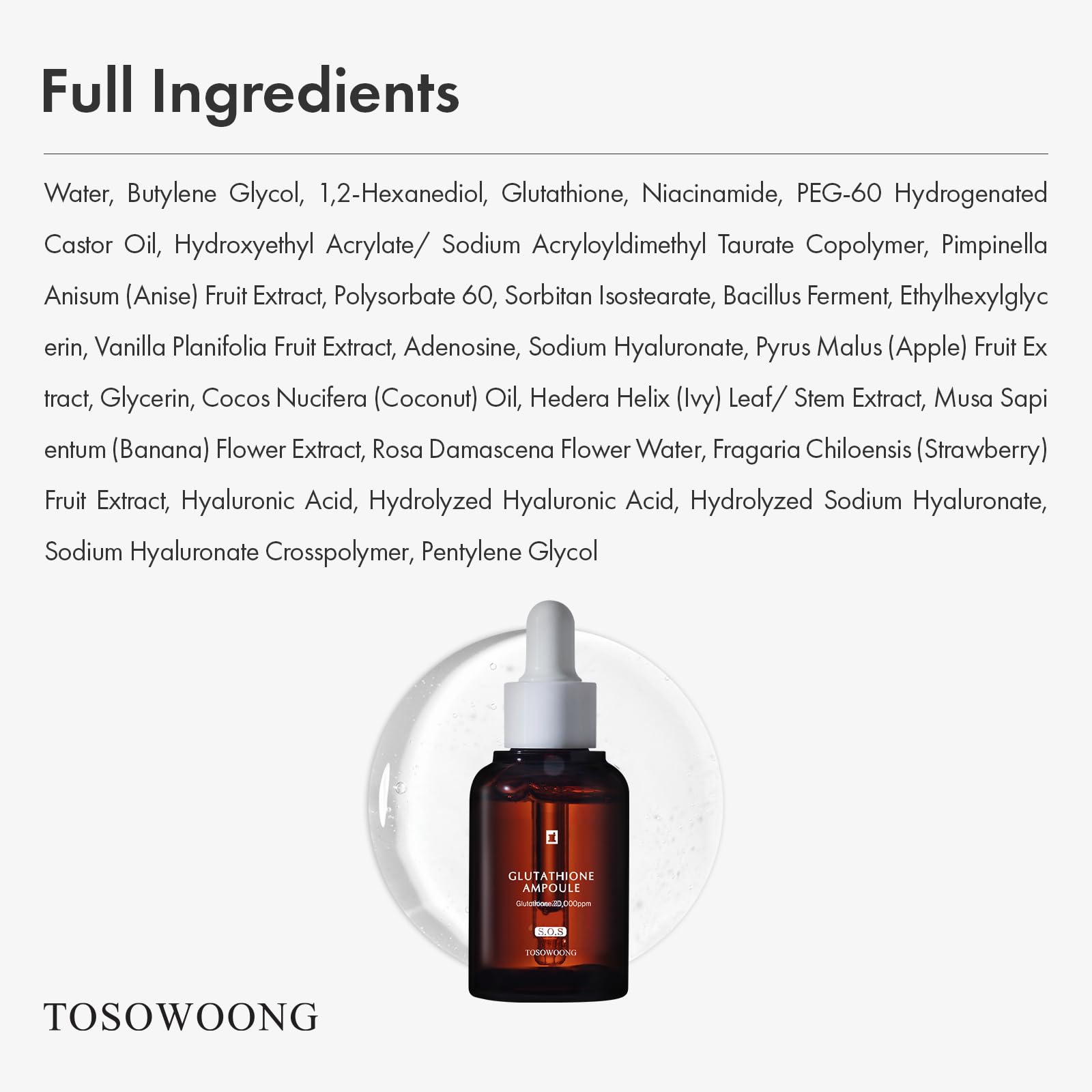 TOSOWOONG Glutathione Serum routine setup—fits into a calm skincare ritual.