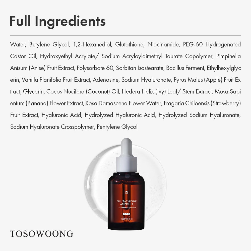 TOSOWOONG Glutathione Serum routine setup—fits into a calm skincare ritual.