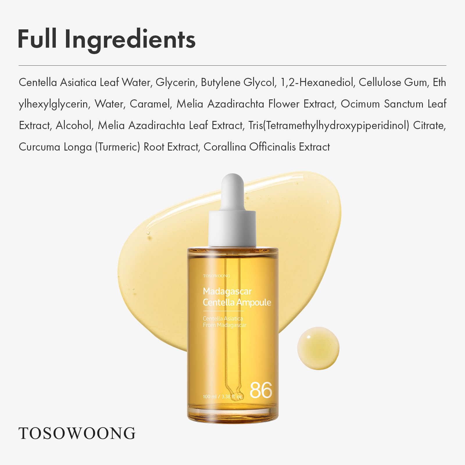 TOSOWOONG ampoule packaging on a shelf highlights dermatologist-tested, hypoallergenic formula.