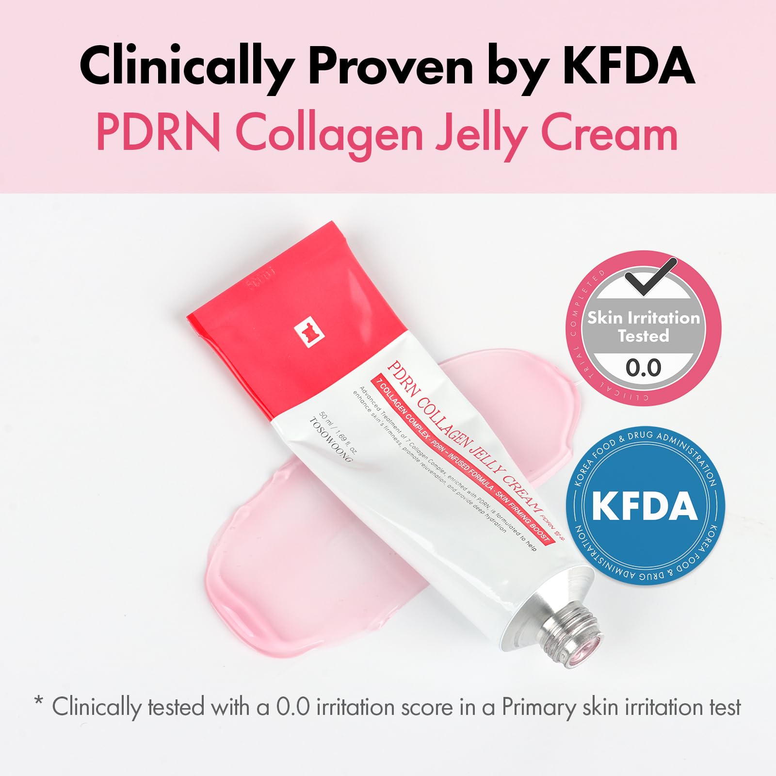 TOSOWOONG PDRN Collagen Jelly Cream packaging highlights premium Korean skincare.