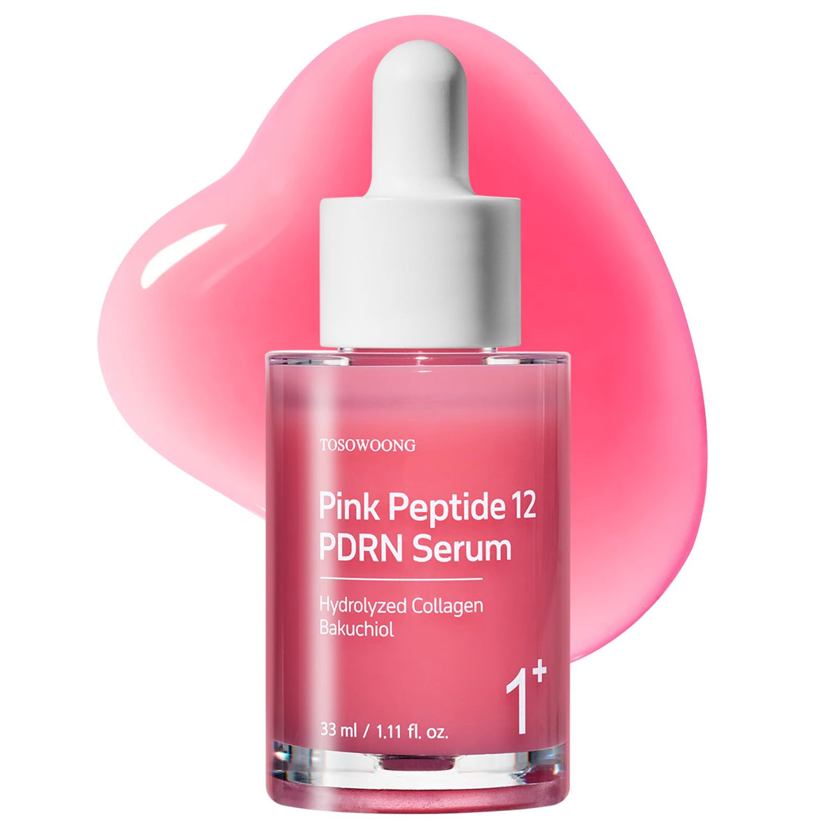 TOSOWOONG Pink Peptide 12 PDRN Serum bottle with hydration‑ready glow