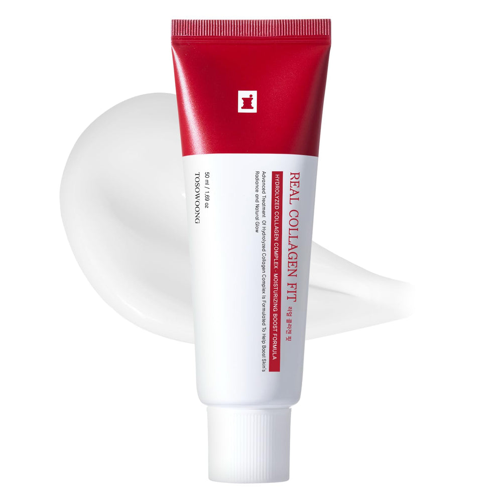 Tosowoong Real Collagen Fit mask pack being unwrapped signals a pampering hydration ritual.