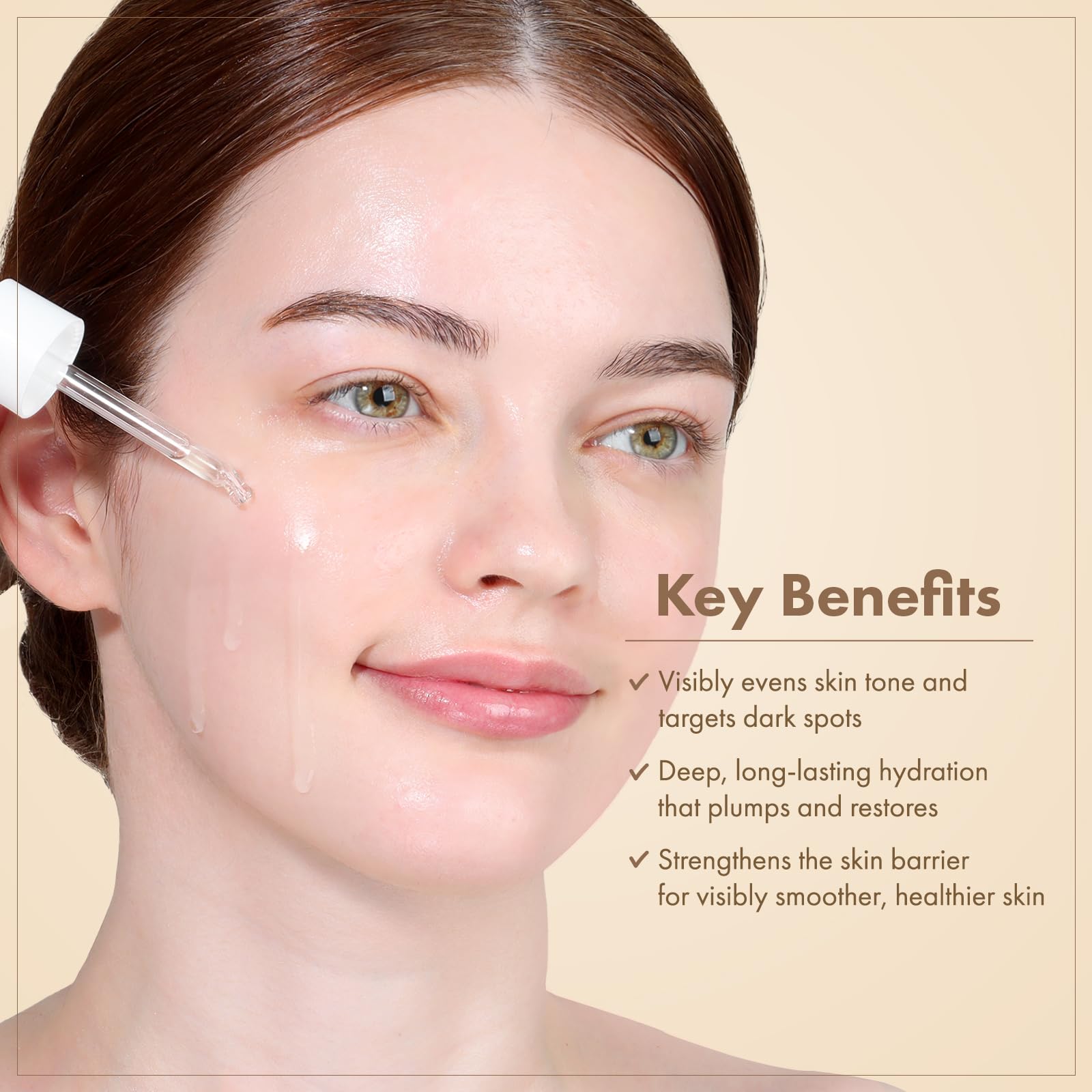 Tosowoong Real Rice Glow Serum texture closeup showing fast-absorbing, fragrance-free formula.