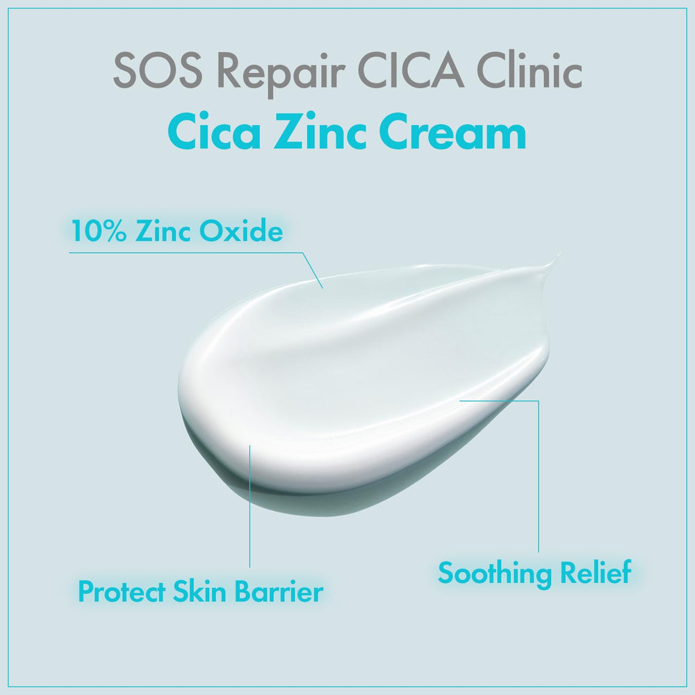 TOSOWOONG SOS Repair zinc-cream bottle with label — science-backed skincare design.