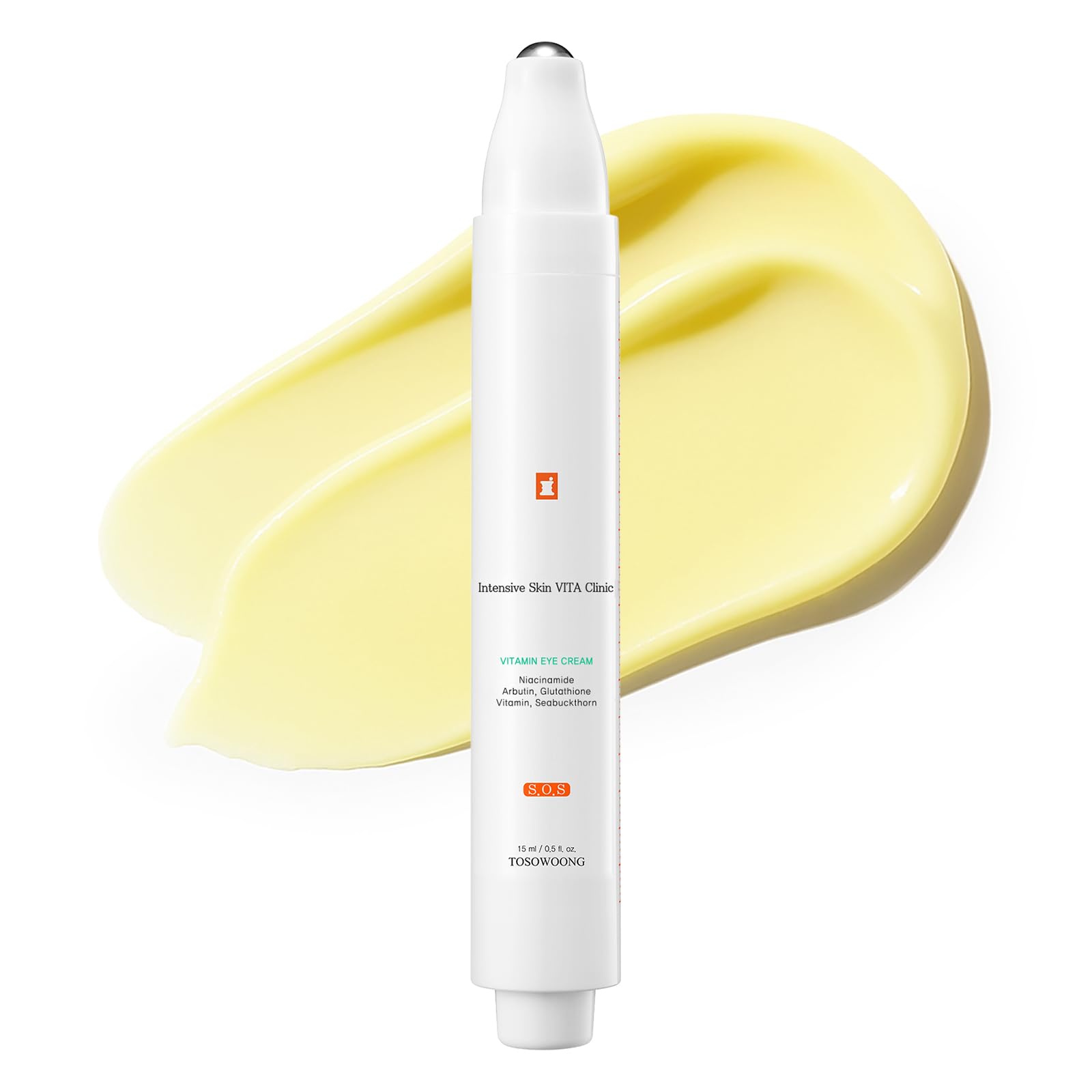 TOSOWOONG Vita Clinic Eye Cream bottle highlights cooling hydration for the eye area.