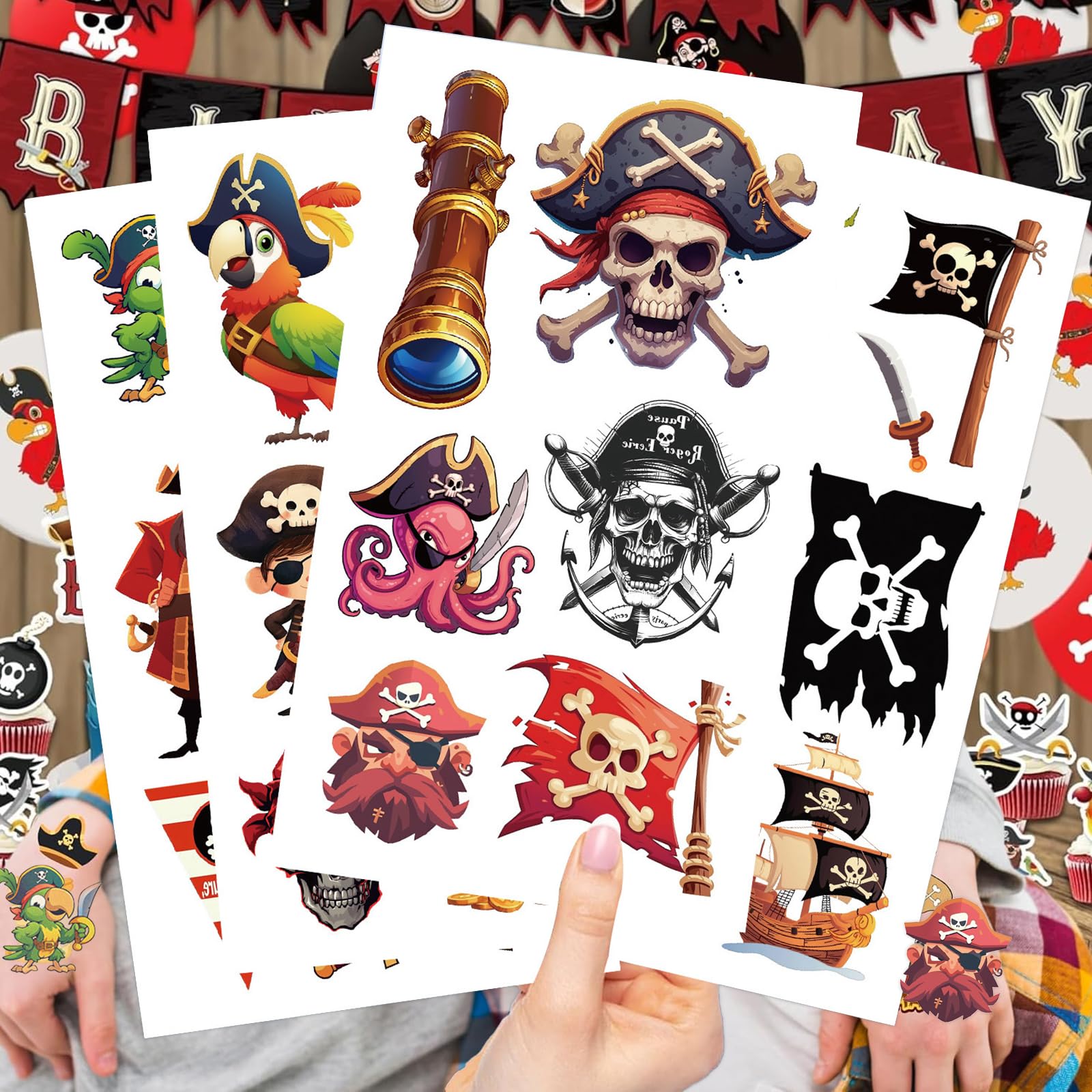 Tostmrks tatuajes pirata cofres del tesoro, ideales como recuerdos para invitados.