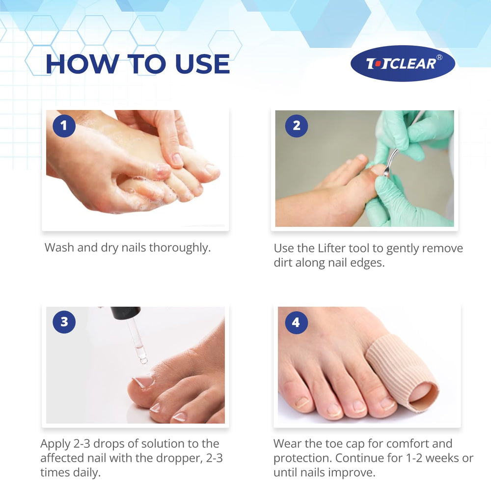 TOTCLEAR 30ml bottle delivers precise daily nail care formula