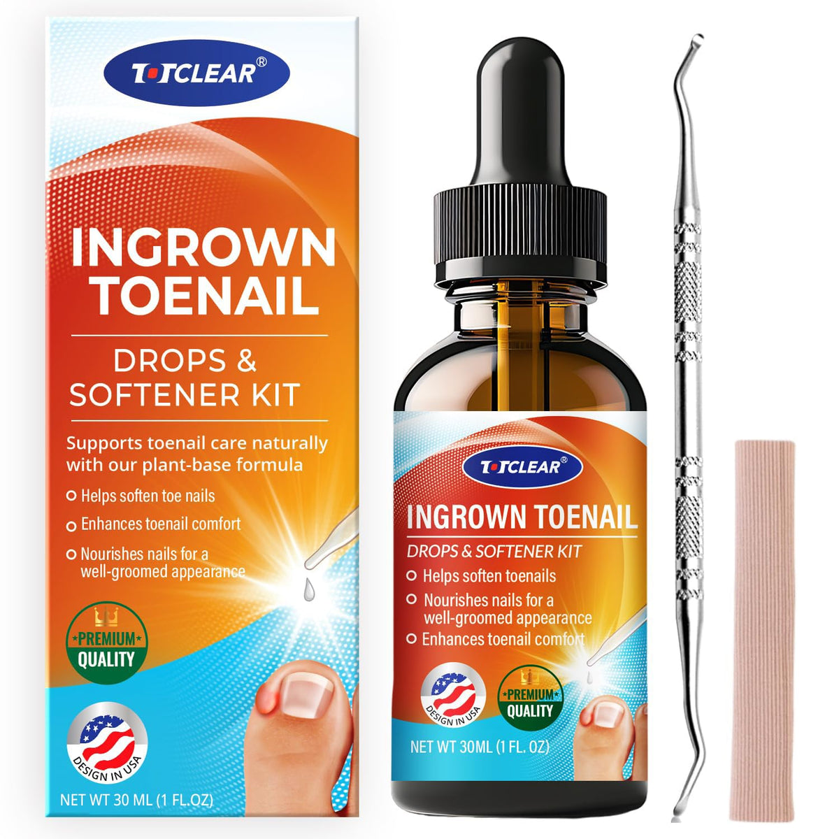 TOTCLEAR ingrown toenail lifter tool for gentle lifting and nail maintenance