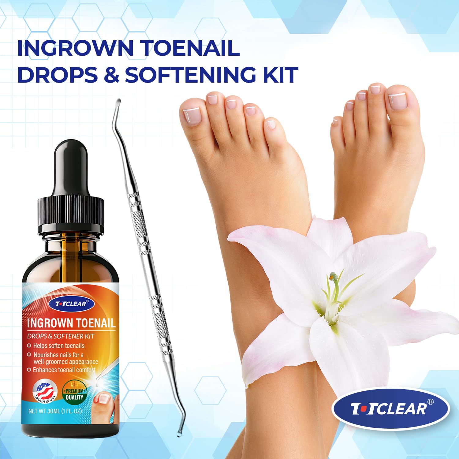 TOTCLEAR compact packaging shown for travel-friendly nail care