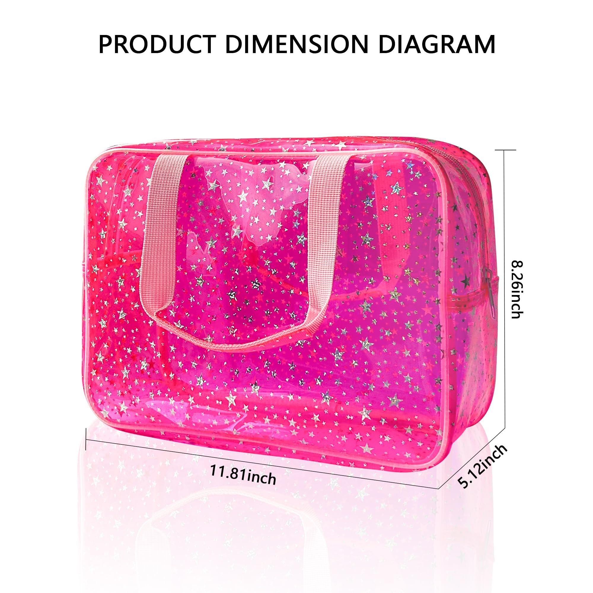 TotePrint Yellow Star Large Cosmetic Bag features durable, waterproof material.