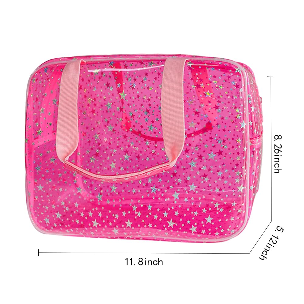 TotePrint hot pink star bag 12x5x8 inches fits daily essentials.