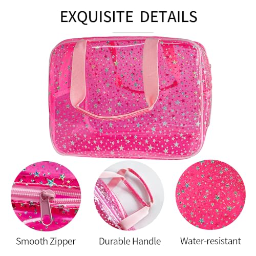 TotePrint hot pink star bag zipper detail ensures quick access.