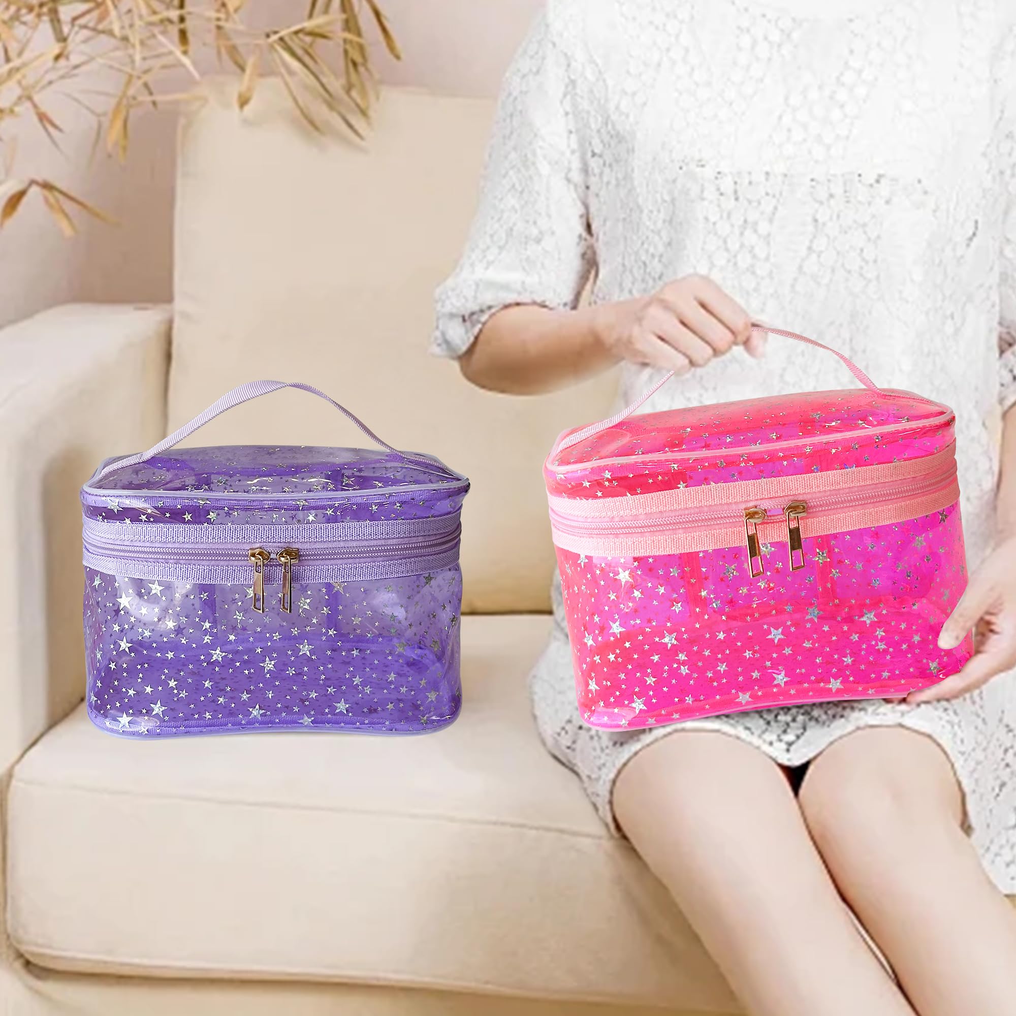 TotePrint portable green travel makeup bag ready for gym or trip.