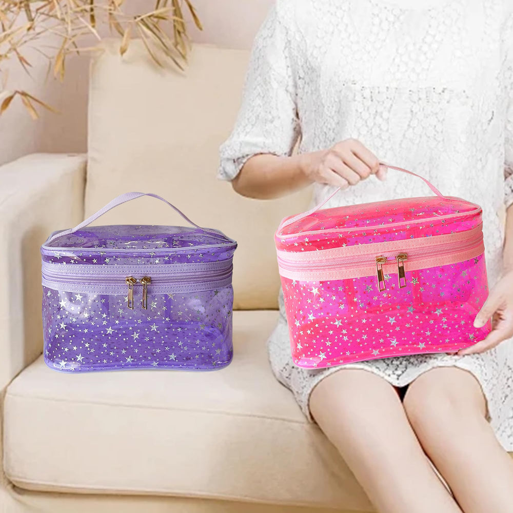 TotePrint portable green travel makeup bag ready for gym or trip.