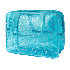 TotePrint holographic star bag front view for stylish makeup organization during travel