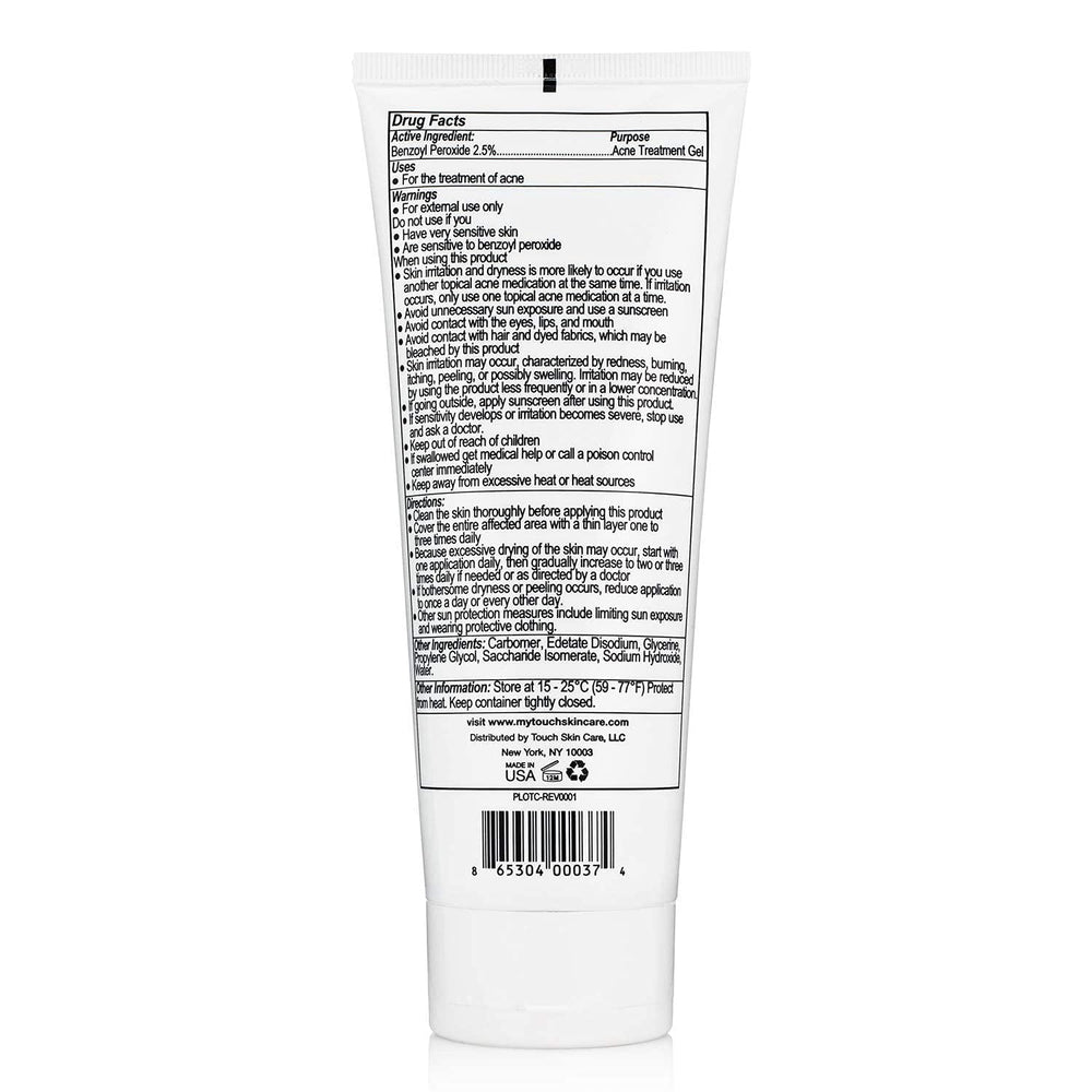 TOUCH benzoyl peroxide gel shows lightweight absorption for daily use