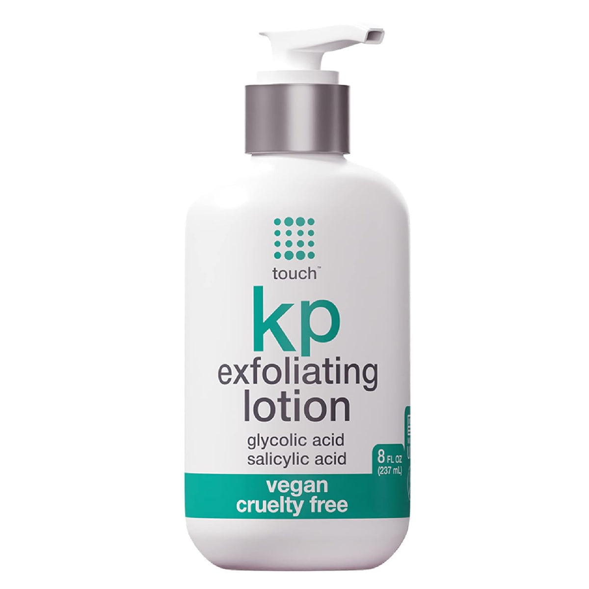 TOUCH Glycolic Acid Lotion bottle highlights exfoliation for KP-prone skin.