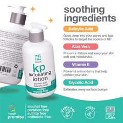 TOUCH Glycolic Acid Lotion texture closeup emphasizes creamy moisture for dry areas.