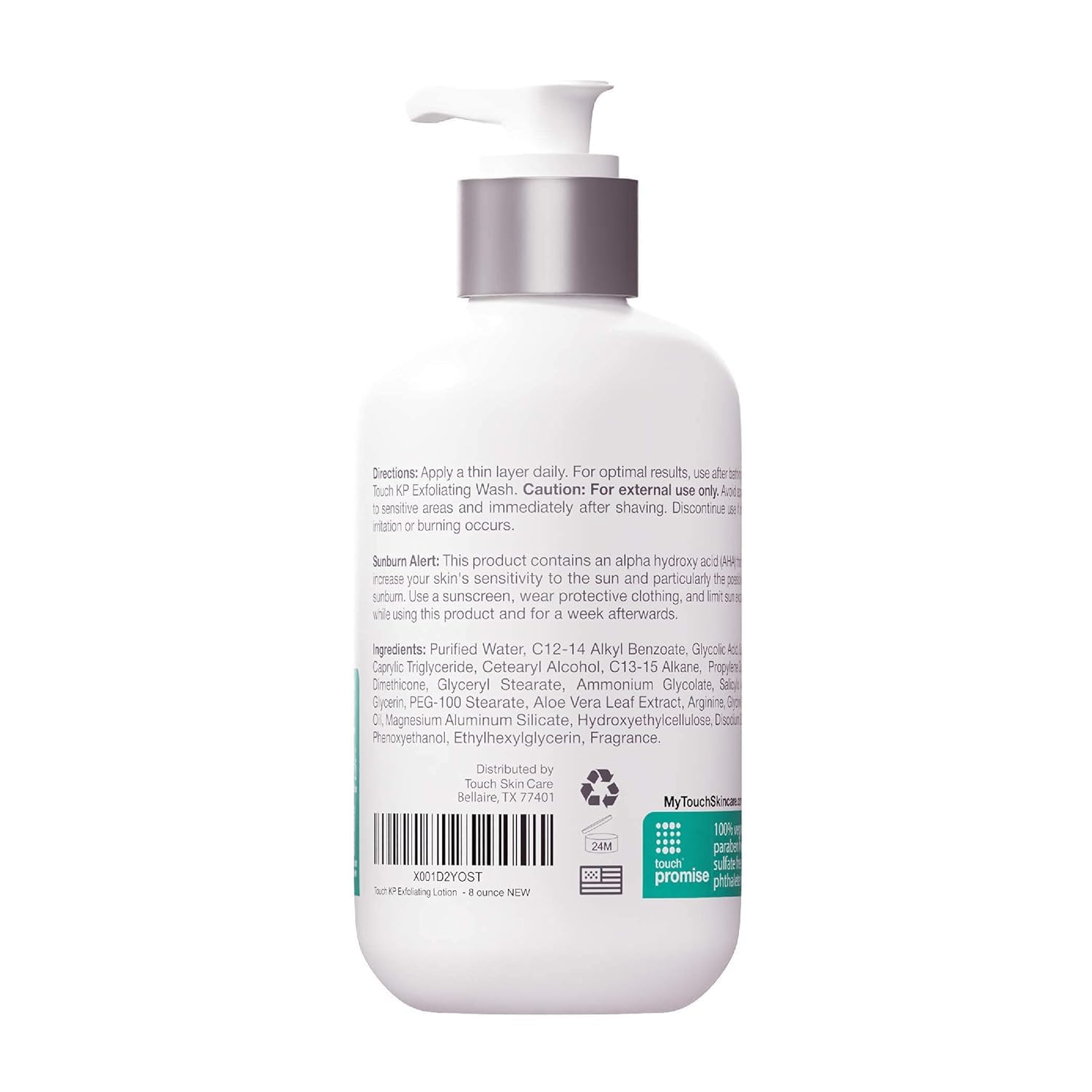 TOUCH vegan formula image underscores clean ingredients for sensitive skin.