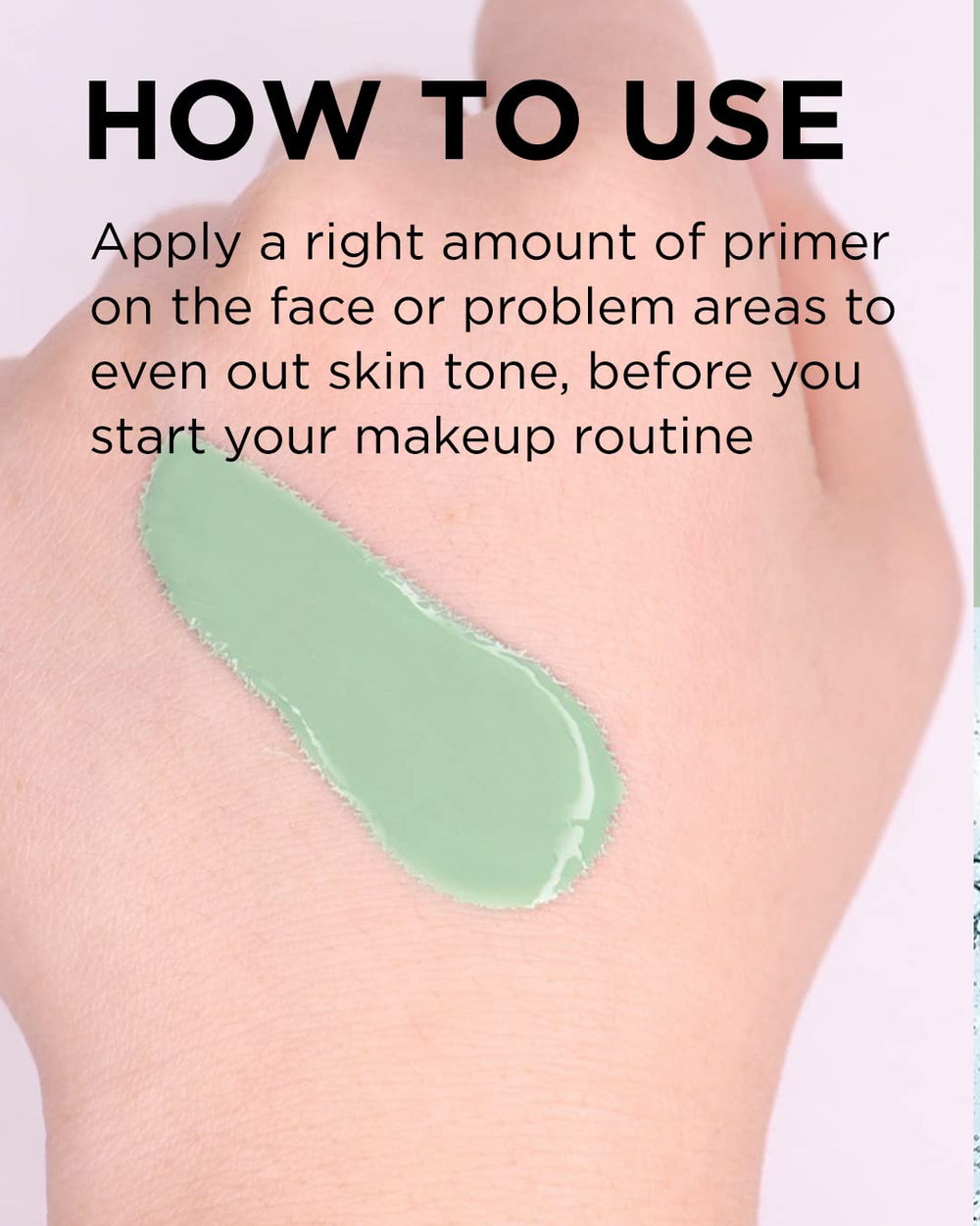 Touch In Sol Green-Toned Primer helps calm sensitive skin while prepping makeup.