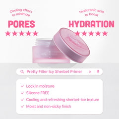 Touch in Sol Icy Sherbet Primer moisturizing-application shows long-lasting hydration without greasiness.
