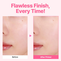 Touch in Sol Icy Sherbet Primer pore-minimizing shot reveals smoother skin texture.