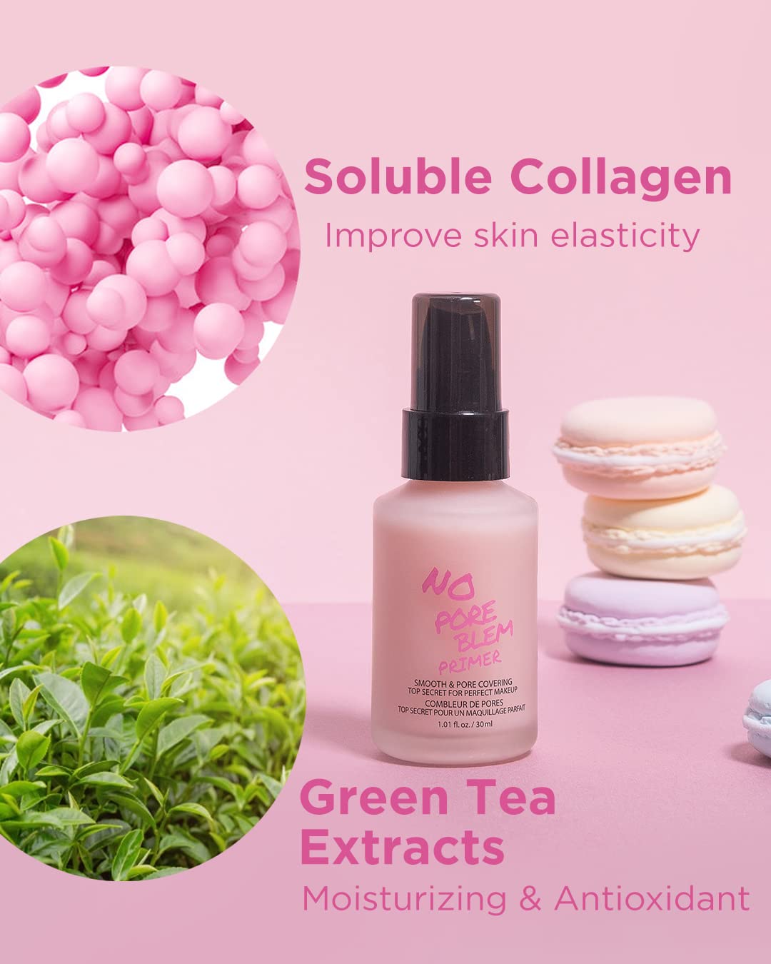 Touch in Sol No Pore Blem Primer shown in before-and-after, emphasizing smoother pores.