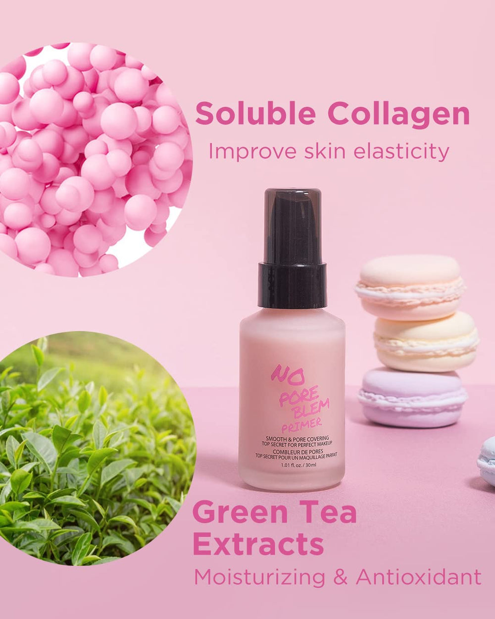 Touch in Sol No Pore Blem Primer shown in before-and-after, emphasizing smoother pores.