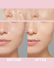 Touch In Sol No Pore Blem Primer before-foundation application shows smooth pore-minimized surface.