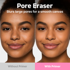 Touch in Sol No Poreblem Primer application on the face delivering balanced hydration and matte finish.