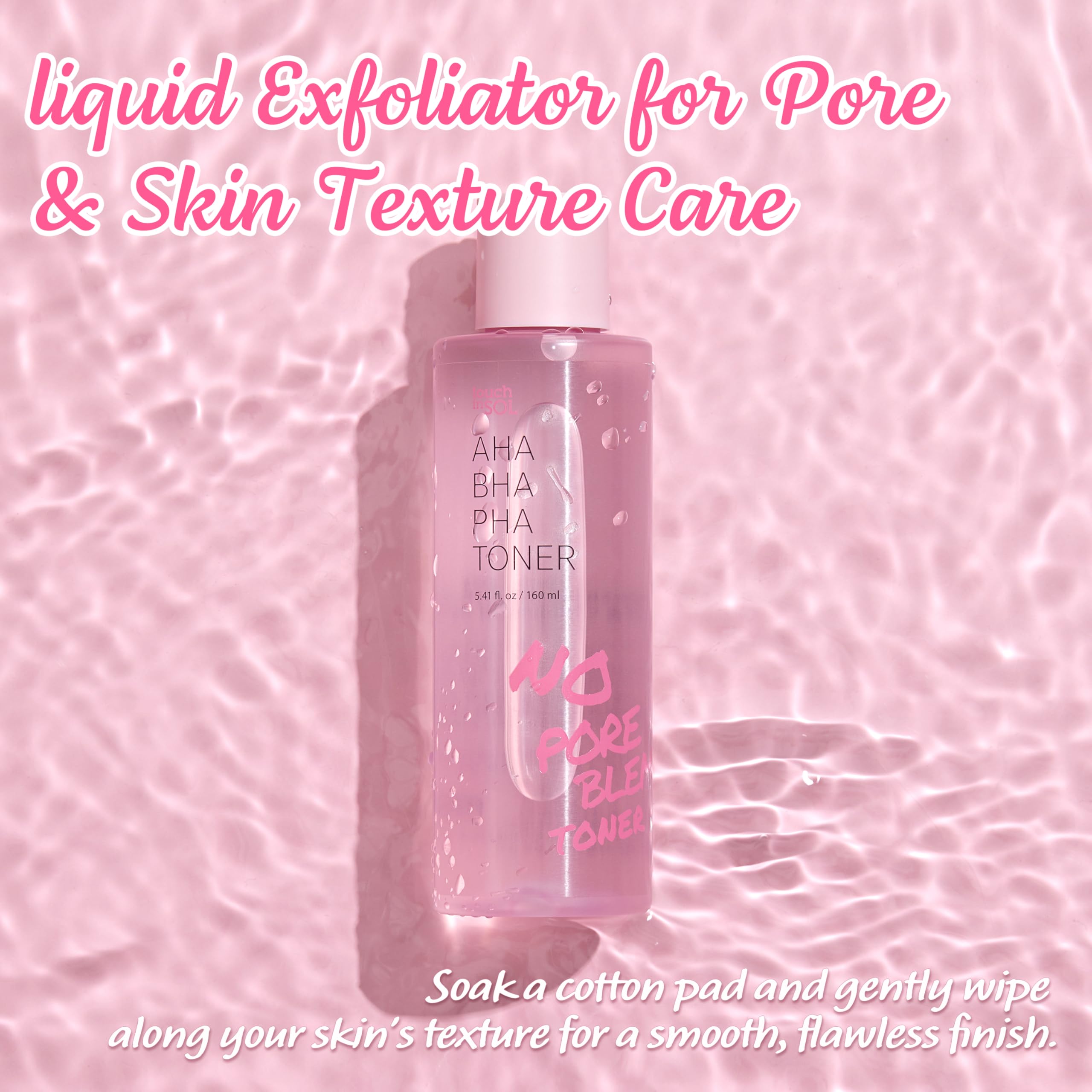 Touch in Sol No Poreblem toner with makeup tools—ideal base for flawless application.