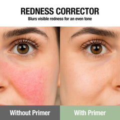 Touch in Sol green-toned primer swirled on skin highlighting calming, pore-minimizing coverage.