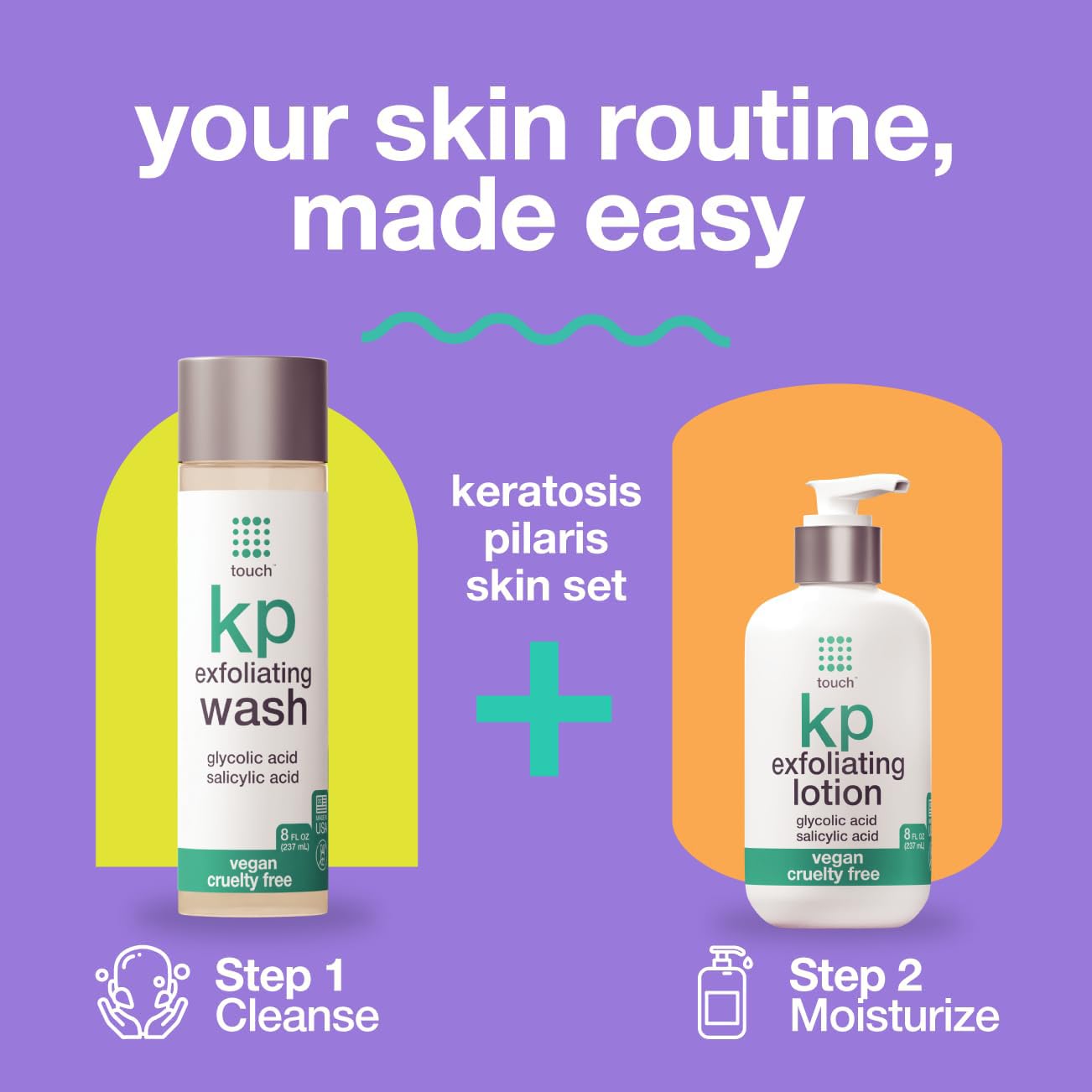 TOUCH KP wash with Hyaluronic Acid signals hydration retention.
