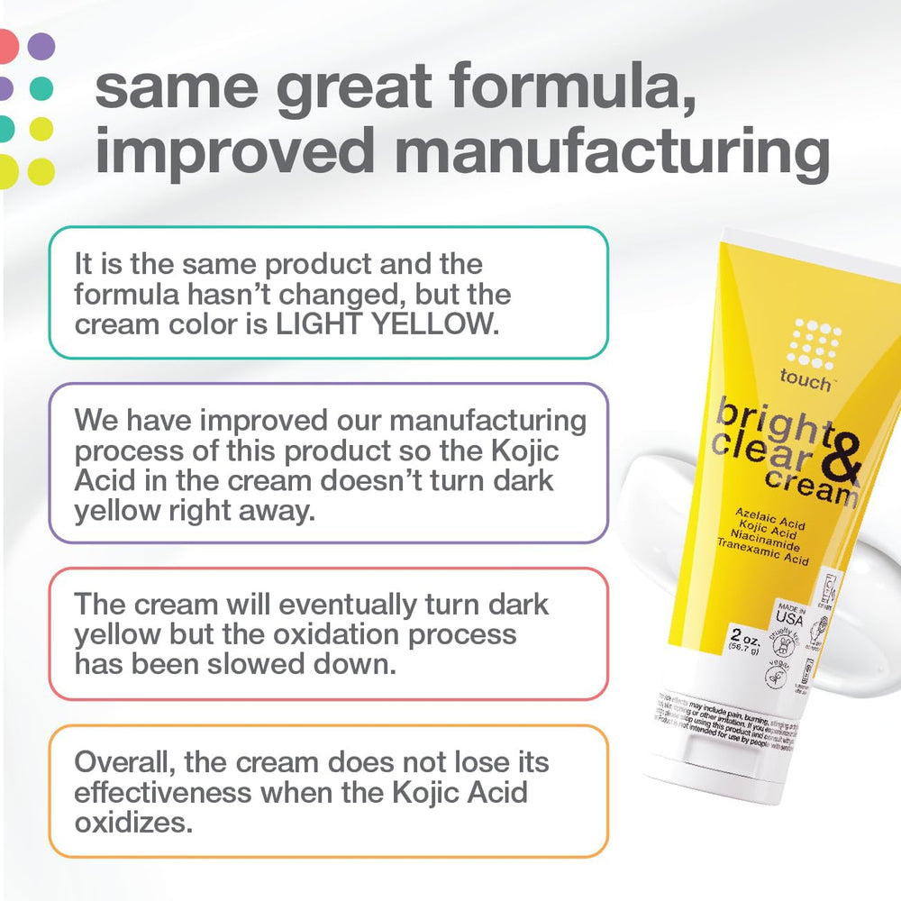 TOUCH Radiance Cream USA-made label signals clean, American-made skincare.