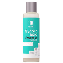 TOUCH ten-percent glycolic acid face wash foaming lather brightens and exfoliates for smoother skin.