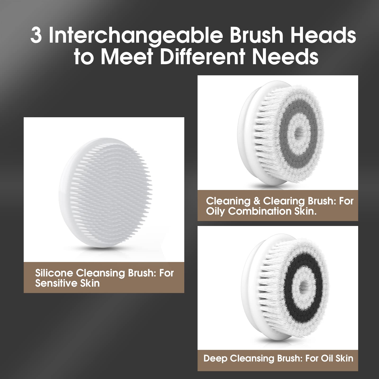 TouchBeauty deep-cleaning brush head closeup targets oily areas for refreshed skin.