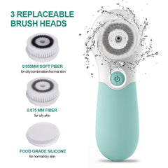 TOUCHBeauty face brush heads collection showing three interchangeable heads for sensitive and deep cleansing