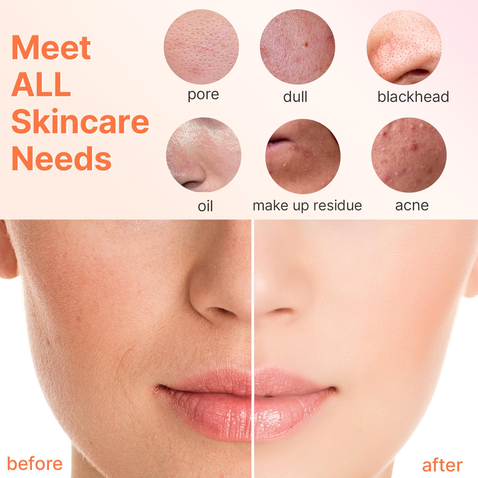 TOUCHBeauty Face Scrubber cordless design with travel case for on-the-go cleansing.