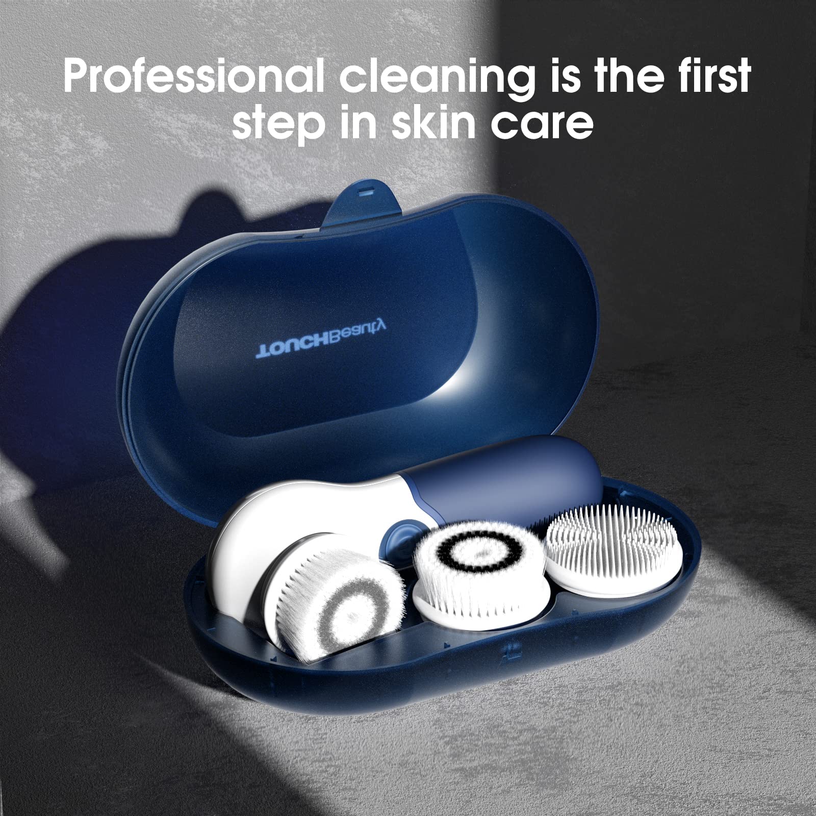 TouchBeauty face scrubber silicone head closeup enables gentle, safe cleansing for sensitive skin.
