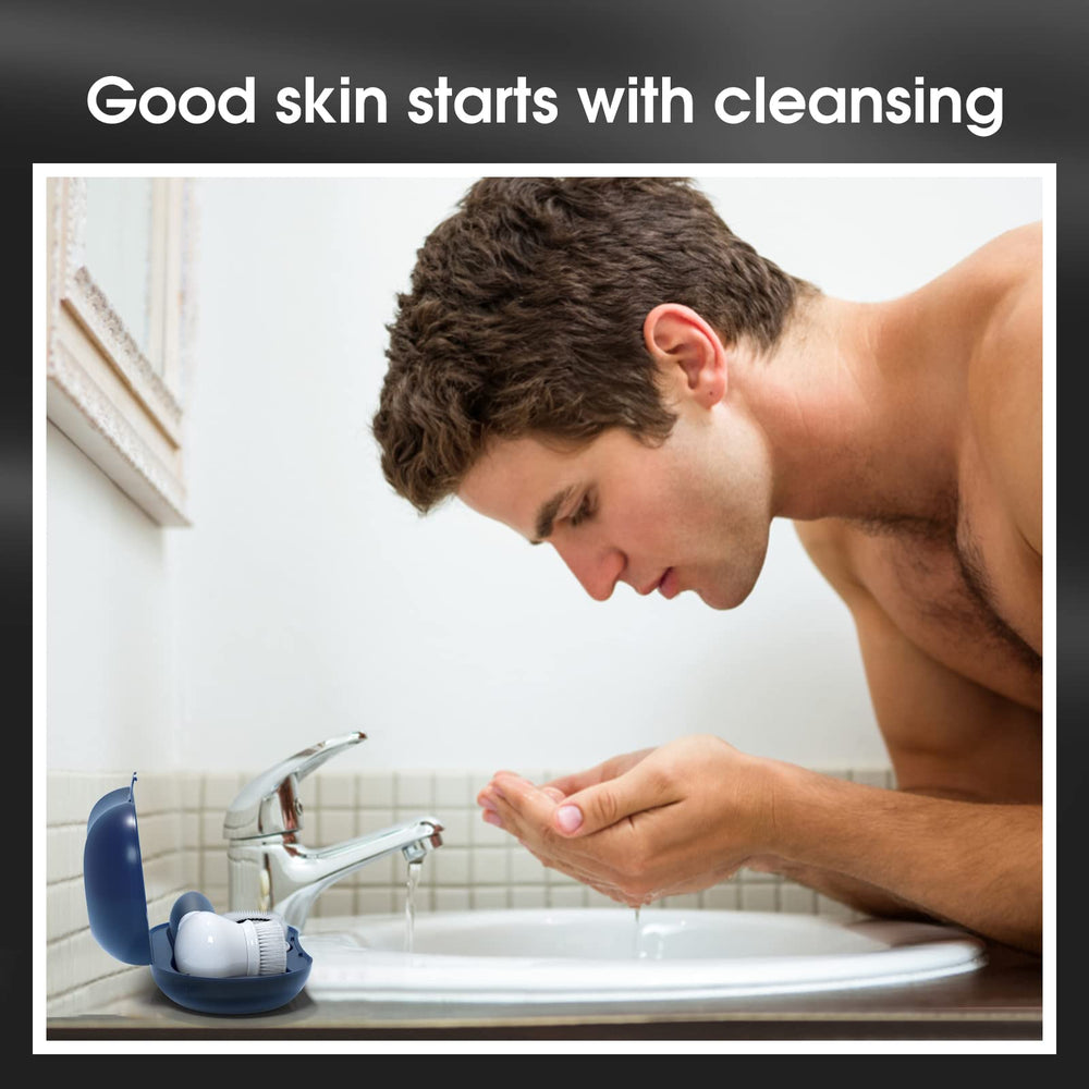 TouchBeauty silicone non-slip handle enables secure grip during cleansing.