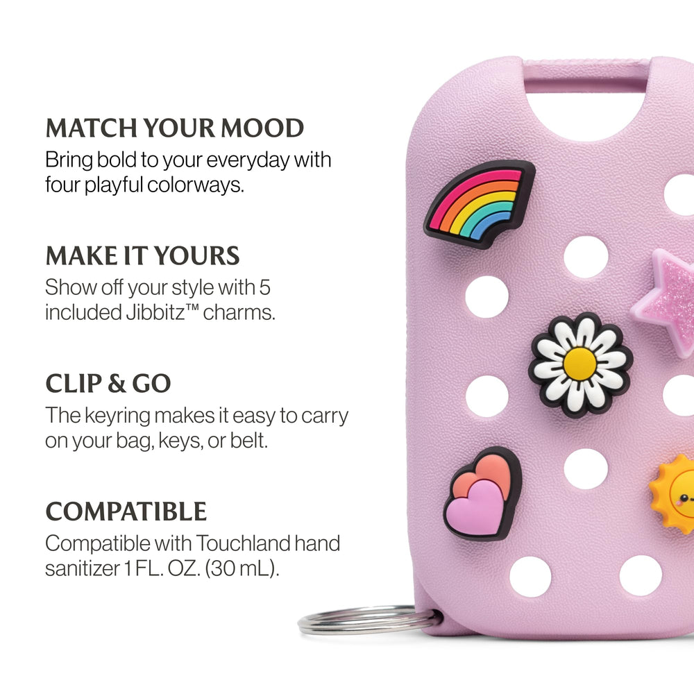 Touchland Crocs Mist Case travel clip setup demonstrates clip and go convenience