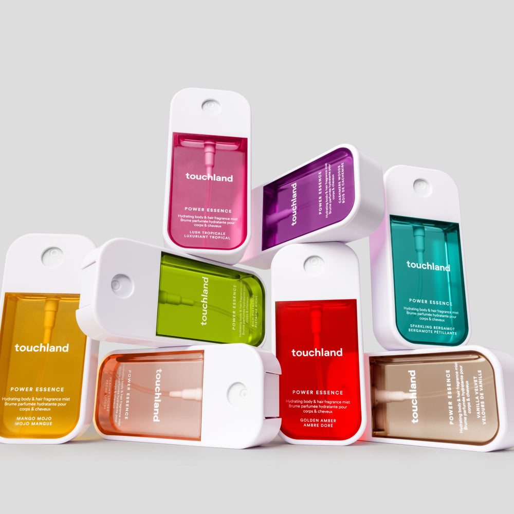 Touchland floral-notes of jasmine, pink lavender and amber evoke a warm garden mood.