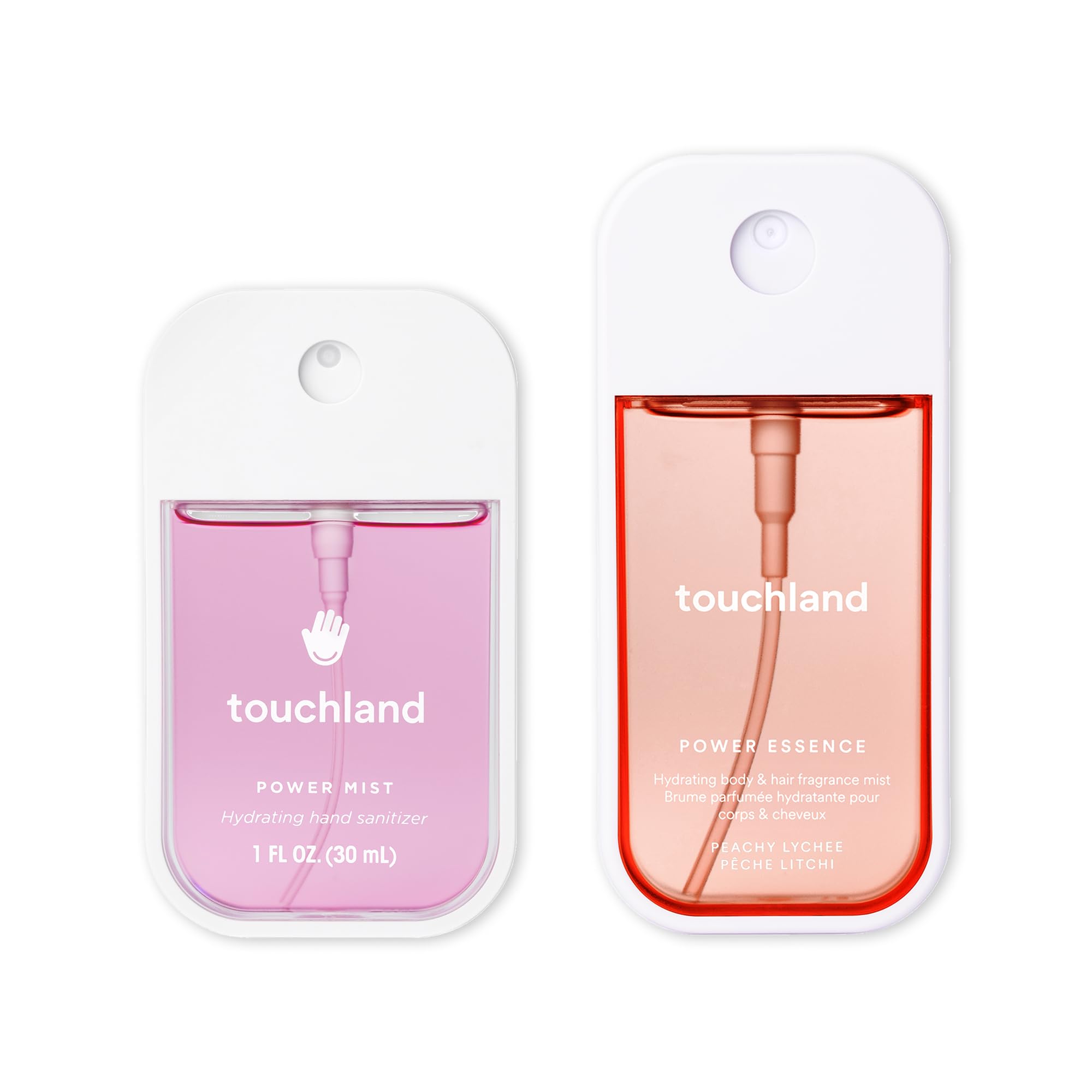 Touchland Fruity Crush Peachy Lychee body mist bottle for on-the-go refreshment