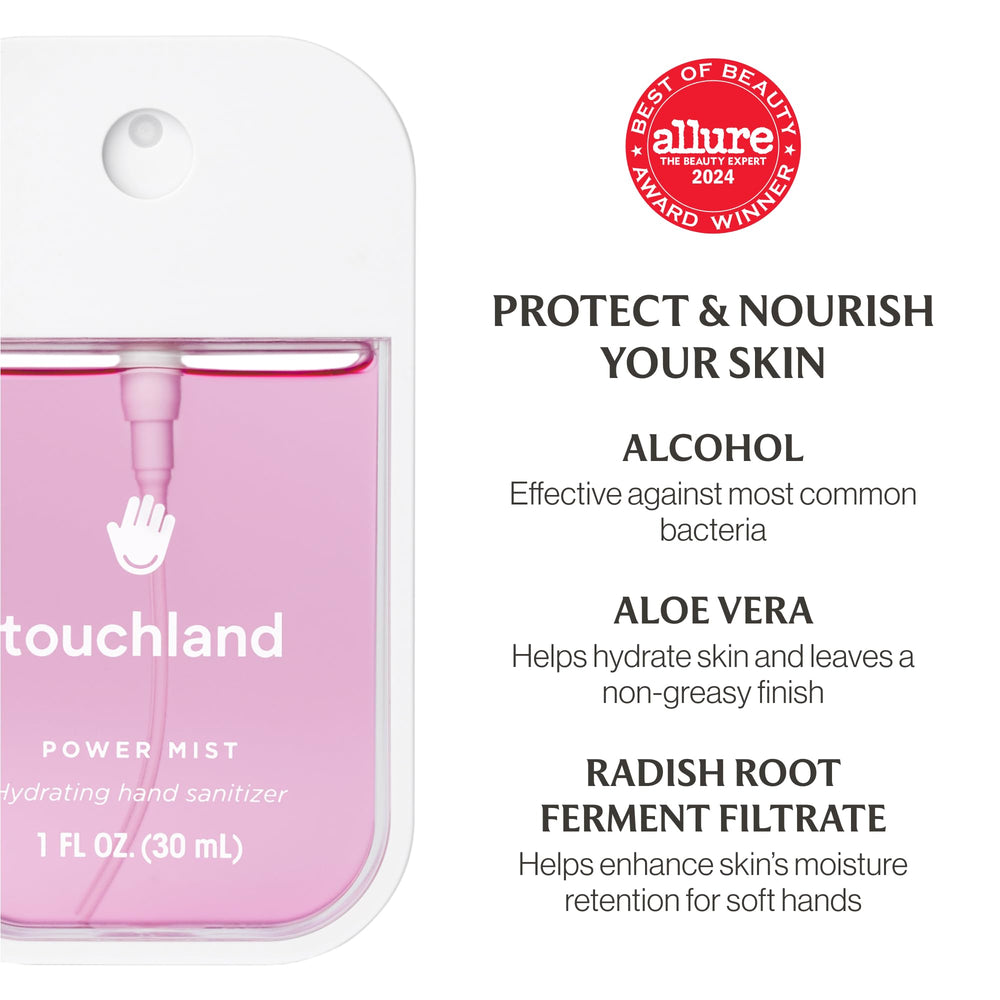 Touchland Fruity Crush vegan cruelty-free label highlighted on packaging